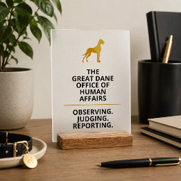 Het Great Dane Bureau voor Menselijke Aangelegenhe Acryl Bord