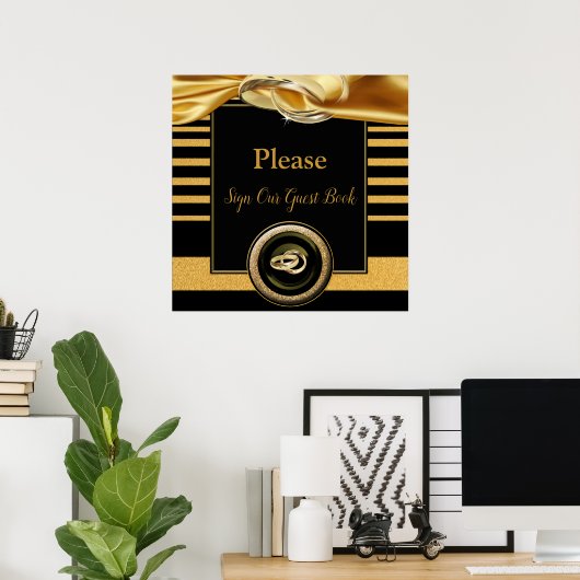 Het Great Gatsby Guest Book Wedding Sign Poster (Thuiskantoor)