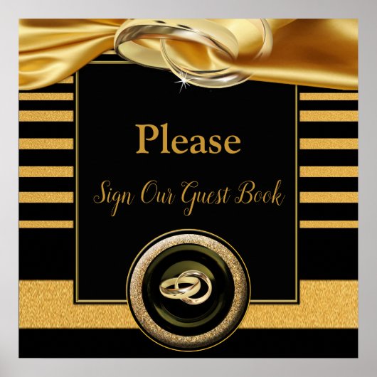 Het Great Gatsby Guest Book Wedding Sign Poster (Voorkant)