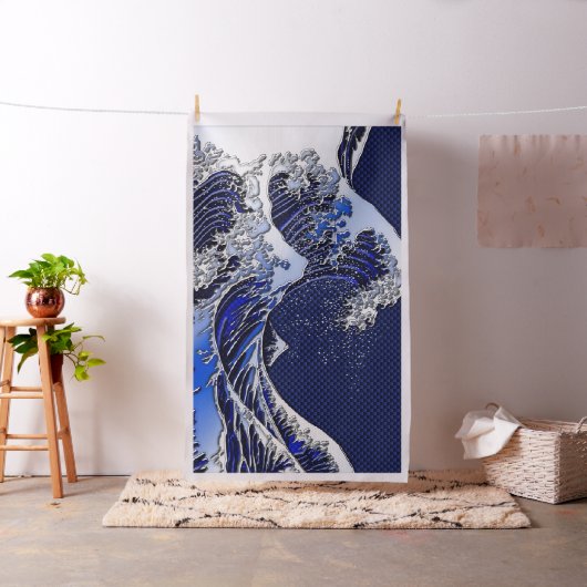 Het Great Hokusai Wave Blue Decor Stof (Voorbeeld)