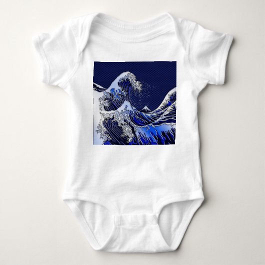 Het Great Hokusai Wave chrome koolstofvezel Decor Romper (Voorkant)