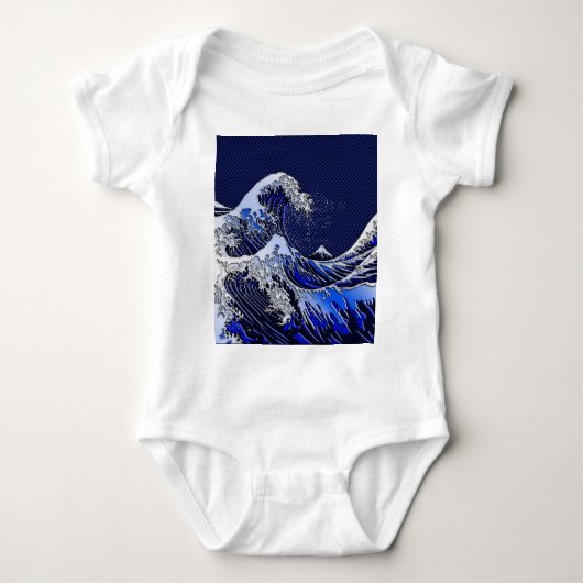 Het Great Hokusai Wave chrome koolstofvezel Decor Romper (Voorkant)