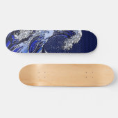 Het Great Hokusai Wave chrome koolstofvezel Decor Skateboard (Horizontaal)