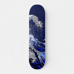 Het Great Hokusai Wave chrome koolstofvezel Decor Skateboard