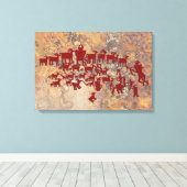 Het Great Hunt Petroglyph-paneel Canvas Afdruk (Insitu (Houten vloer))