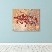 Het Great Hunt Petroglyph-paneel Canvas Afdruk (Insitu (Houten vloer))