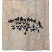 Het Great Hunt Petroglyph-paneel Douchegordijn (Voorkant)