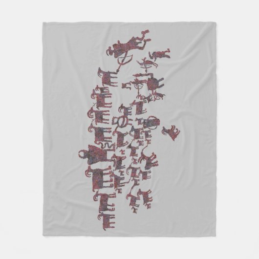 Het Great Hunt Petroglyph-paneel Fleece Deken (Voorkant)