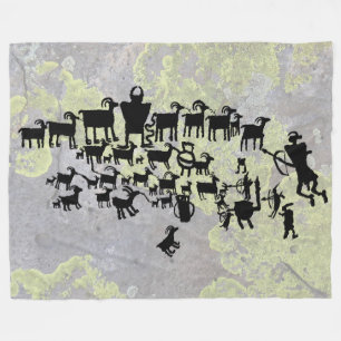 Het Great Hunt Petroglyph-paneel Fleece Deken