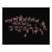 Het Great Hunt Petroglyph-paneel Foto Afdruk (Voorkant)