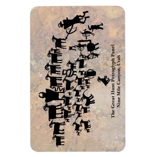 Het Great Hunt Petroglyph-paneel Magneet (Verticaal)