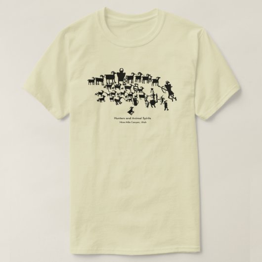 Het Great Hunt Petroglyph-paneel T-shirt (Design voorkant)