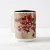 Het Great Hunt Petroglyph-paneel Tweekleurige Koffiemok (Voorkant links)