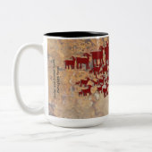 Het Great Hunt Petroglyph-paneel Tweekleurige Koffiemok (Links)