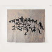 Het Great Hunt Petroglyph-paneel Wandkleed (Voorkant (horizontaal))