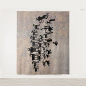 Het Great Hunt Petroglyph-paneel Wandkleed (Voorkant)