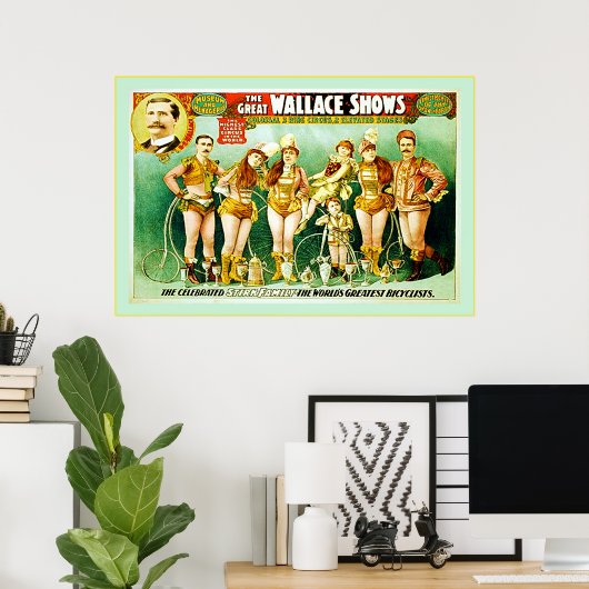 Het Great Wallace-Show ~  Circus-Poster Poster (Thuiskantoor)