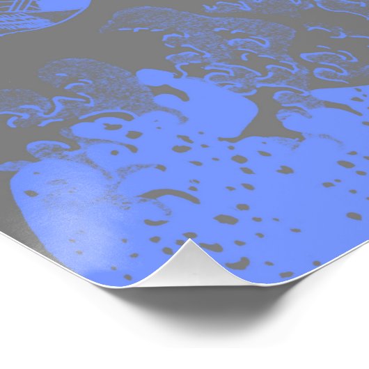 Het Great Wave Blue & Grey Poster (Hoek)