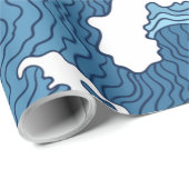 Het Great Wave Blue Pattern Cadeaupapier (Rol Hoek)
