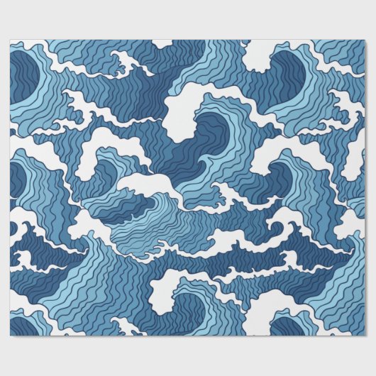 Het Great Wave Blue Pattern Cadeaupapier (Vlak)
