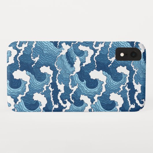 Het Great Wave Blue Pattern Case-Mate iPhone Case (Achterkant (horizontaal))