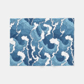 Het Great Wave Blue Pattern Fleece Deken (Voorkant (Horizontaal))