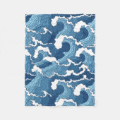 Het Great Wave Blue Pattern Fleece Deken (Voorkant)