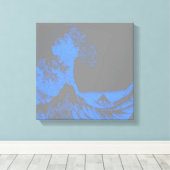 Het Great Wave Canvas Blauw & Grijs (Insitu (Houten vloer))