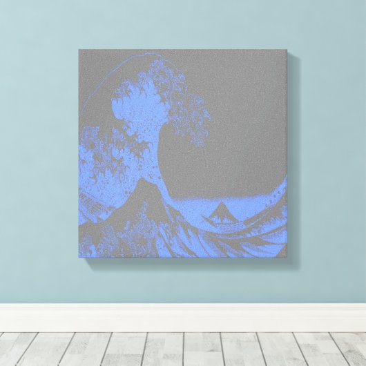 Het Great Wave Canvas Blauw & Grijs Afdruk (Insitu (Houten vloer))