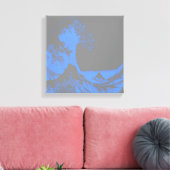 Het Great Wave Canvas Blauw & Grijs Afdruk (Insitu (Woonkamer))