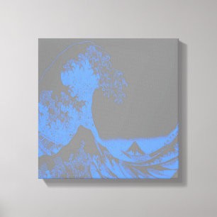 Het Great Wave Canvas Blauw & Grijs Afdruk