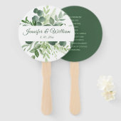 Het Greenery Wedding Script Program van de Natuur  Handwaaier (Voorkant en achterkant)