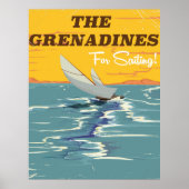 Het Grenadines Vintage-poster. Poster (Voorkant)