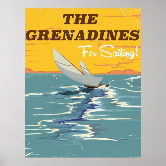 Het Grenadines Vintage-poster. Poster (Voorkant)