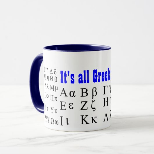 Het Grieks voor mij mok (Voorkant links)