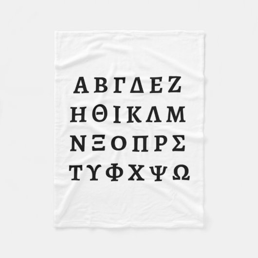 Het Griekse alfabet Fleece Deken (Voorkant)