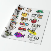 Het Griekse alfabet schrijft woorden en Afbeelding Cadeaupapier (Uitgerold)