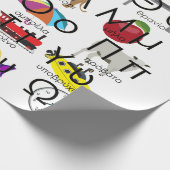 Het Griekse alfabet schrijft woorden en Afbeelding Cadeaupapier (Hoek)