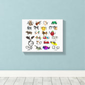 Het Griekse alfabet schrijft woorden en Afbeelding Canvas Afdruk (Insitu (Houten vloer))