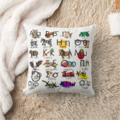 Het Griekse alfabet schrijft woorden en Afbeelding Kussen (Deken)