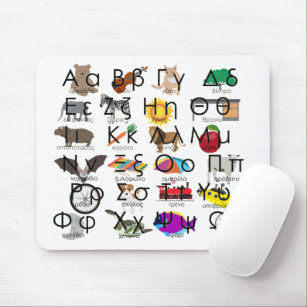 Het Griekse alfabet schrijft woorden en Afbeelding Muismat