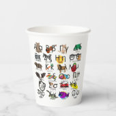 Het Griekse alfabet schrijft woorden en Afbeelding Papieren Bekers (Achterkant)