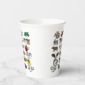 Het Griekse alfabet schrijft woorden en Afbeelding Papieren Bekers (Links)