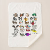 Het Griekse alfabet schrijft woorden en Afbeelding Sherpa Deken (Voorkant)