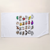 Het Griekse alfabet schrijft woorden en Afbeelding Strandlaken (Voorkant)