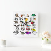 Het Griekse alfabet schrijft woorden en Afbeelding Vierkante Klok (Huis)