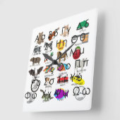 Het Griekse alfabet schrijft woorden en Afbeelding Vierkante Klok (Hoek)