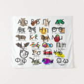 Het Griekse alfabet schrijft woorden en Afbeelding Wandkleed (Voorkant (horizontaal))