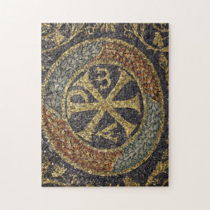 Het Griekse Chi Rho Byzantijnse mozaïek icoon Legpuzzel