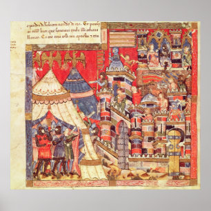 Het Griekse kamp en de Trojaanse stad Poster